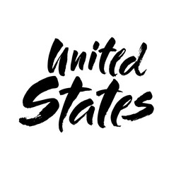United States. Ink hand lettering. Modern brush calligraphy. Handwritten phrase. Inspiration graphic design typography element. Vector