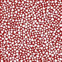 Seamless red pattern with hearts. Valentines day background. Vector illustration