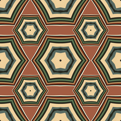 Mandala line seamless pattern, tribal ethnic motif. Ornament for wallpaper, textiles, greeting card,  packing, web. Vector  illustration.
