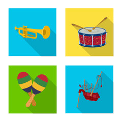 Isolated object of music and tune icon. Set of music and tool stock vector illustration.