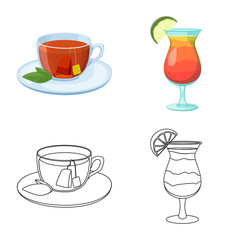 Isolated object of drink and bar icon. Collection of drink and party stock symbol for web.