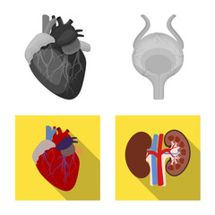Isolated object of body and human logo. Set of body and medical vector icon for stock.