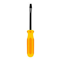 Hand instrument, isolated screwdriver, simple vector illustration