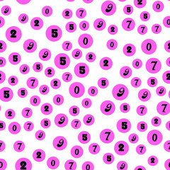 Numbers and circles, alphabet education, school concept. Seamless vector EPS 10 pattern. Flat style