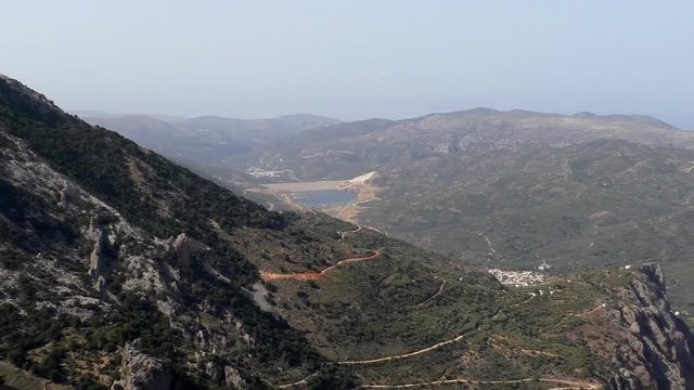 Greece, Crete island. Aposelemis dam zoom from the mountain