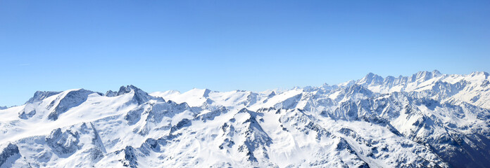 Panorama of Titlis - the Alps Mountain peak in Switzerland (large stitched file)