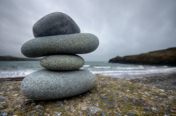 Stack of stones on the beach