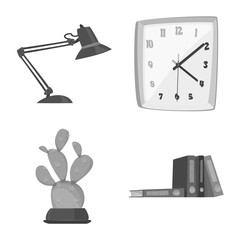Vector design of furniture and work sign. Set of furniture and home vector icon for stock.