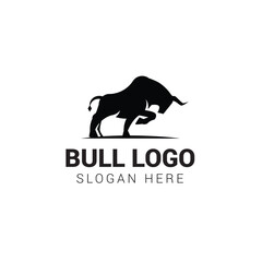 Bull logo template isolated on white background