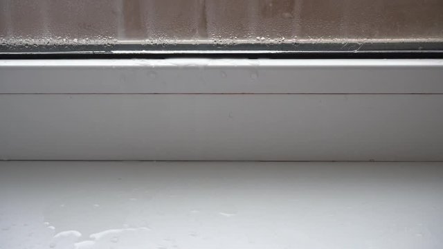 leaking water on the window sill