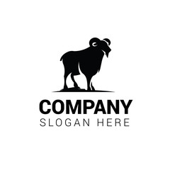 Goat logo template isolated on white background