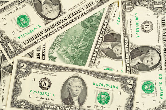Dollars banknotes background. High resolution photo close-up macro.