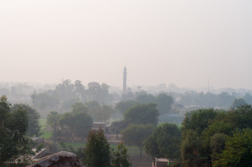 view of the city and fog