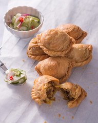 Curry puff pastry, snack curry puff, locally known as karipap
