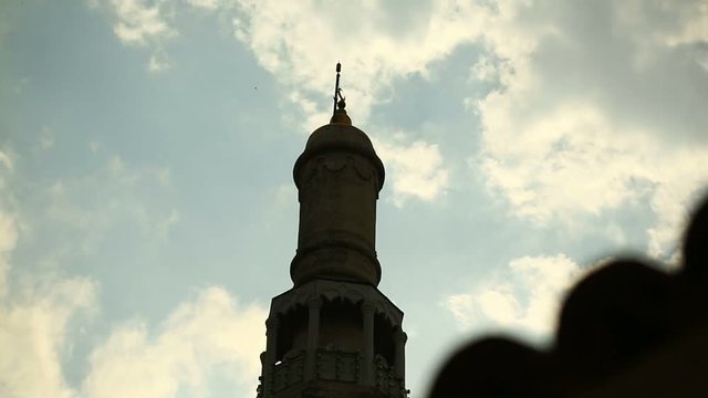 Istanbul Ottoman Grand Kasimpasa Mosque Timelapse Minareth and Sky