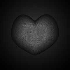Silver sequins glitter sparkle heart. Symbol love.