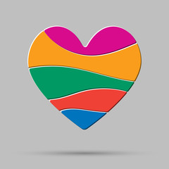 Element color heart pieces puzzle. Symbol love.