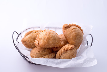 Curry puff pastry, snack curry puff, locally known as karipap