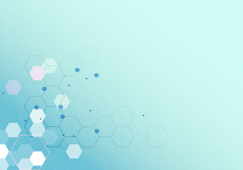 Fototapeta premium Vector background with abstract molecule pattern. - Illustration