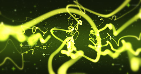 3D Shapes Moving In Space. Abstract Background Render - Technology Related Concept