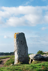 The Locmariaquer megaliths in Brittany coast