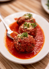 Italian meatballs with tomato sauce, Italian food