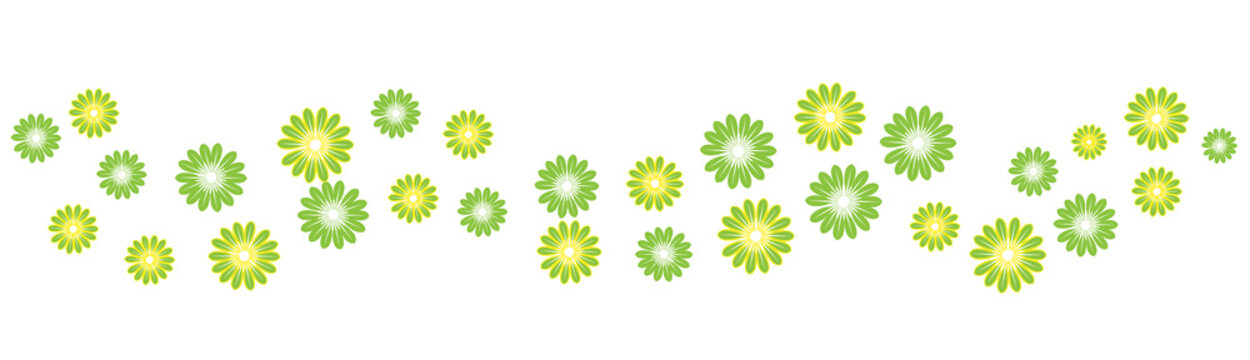 Blumen Hintergrund Banner mit gr&uuml;nen Bl&uuml;ten
