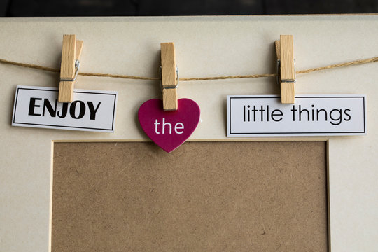 Emjoy The Little Things Message With Clothespins