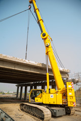 Crane working on bridge construction