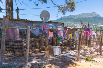 Streets of Imizamo Yethu township in Hout Bay, Cape Town - obrazy, fototapety, plakaty