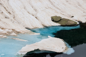 lago del Nivolet al disgelo