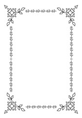 Ornamental Old Frame isolated on white background. Vintage Style