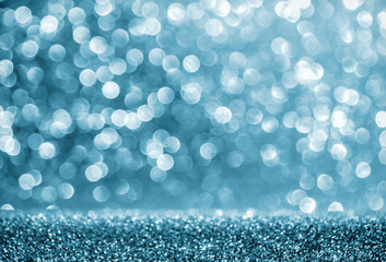 Blue abstract background with bokeh