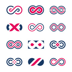 Infinity vector symbols and logo design graphics