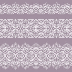 Set of lace borders