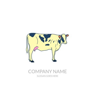 Animal Nature Farm Agriculture Business Company Stock Vector Logo Design Cow Milk Template