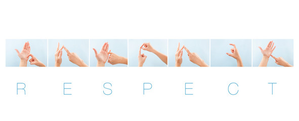 Respect word in british sign language.