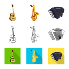 Fototapeta premium Vector design of music and tune symbol. Set of music and tool stock symbol for web.