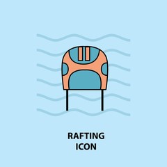 Set of rafting icons. Vector illustration for website, print and advertising