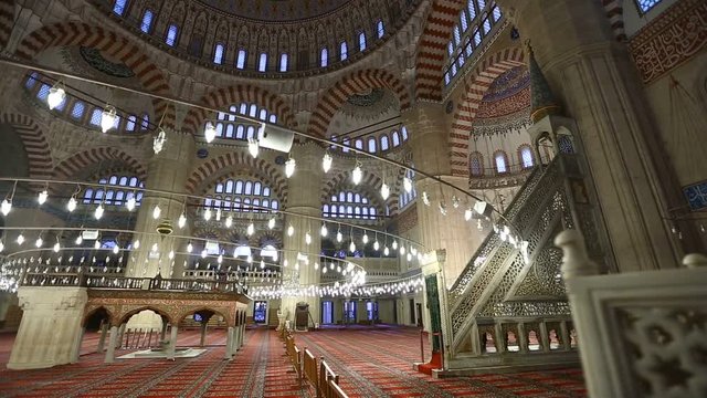 Edirne Ottoman Magnificent Selimiye Mosque Interior 3