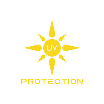 UV radiation icon, with sun logo symbol.