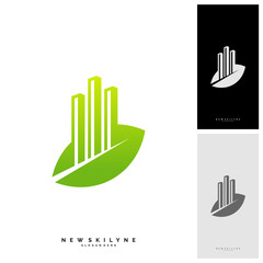 Green city Logo Concepts. Symbol icon of residential and city landscape. Building vector - Vector