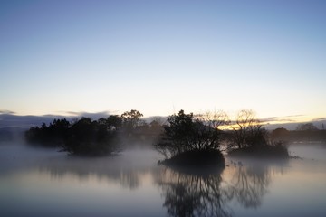 新年の日の出を迎える浮島周辺水辺公園
