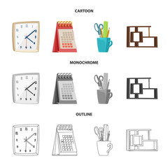 Isolated object of furniture and work sign. Collection of furniture and home stock vector illustration.