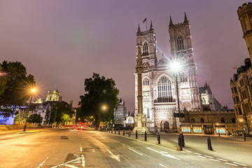 View of the Westminster Abbey in London - obrazy, fototapety, plakaty