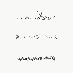 Obraz premium Vector of some banners, buntings, borders and dividers for your notes or whatever you want done by hand. Shaped like a whale in the sea and fish jumping. A butterfly and a flower
