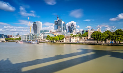 The Modern Skyline of London and the Tower