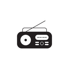Radio fm black icon vector design illustration