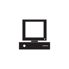 Old computer black icon vector design illustration