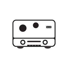 Retro radio black icon vector design illustration